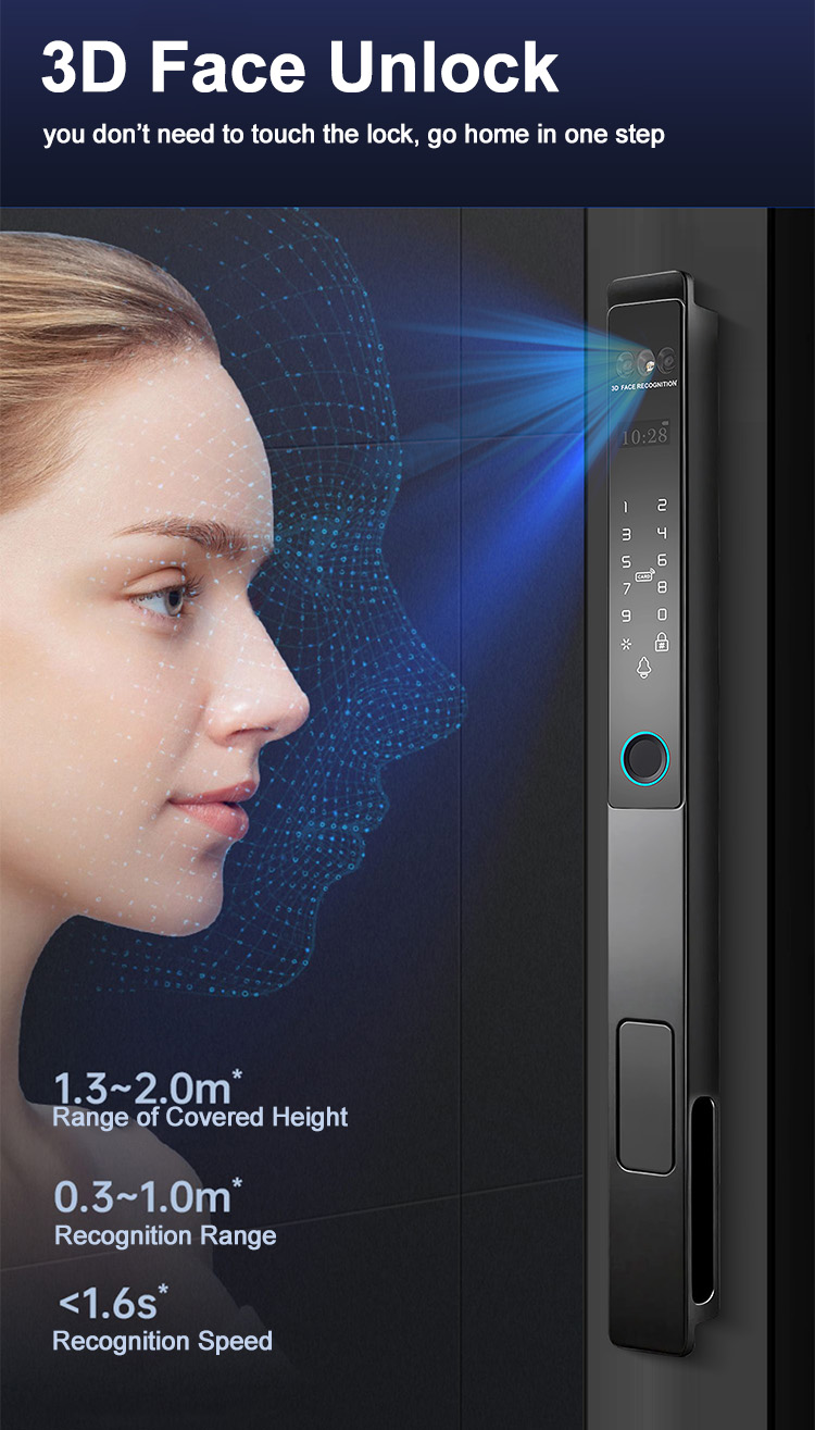 WAFU WF-021 vollautomatisches 3D-Gesichts- und Handvenen-Aluminiumtürschloss | Produktdetails und Konfiguration 5