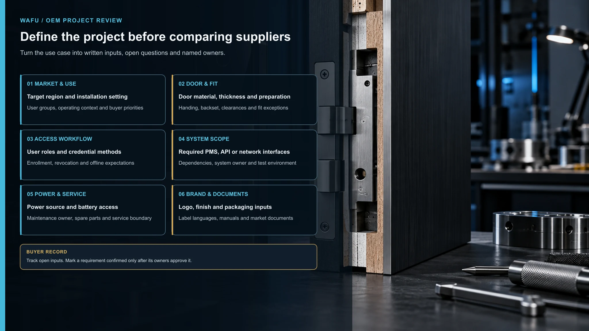 Projektanforderungen für die Bewertung eines Smart-Lock-OEM-Lieferanten