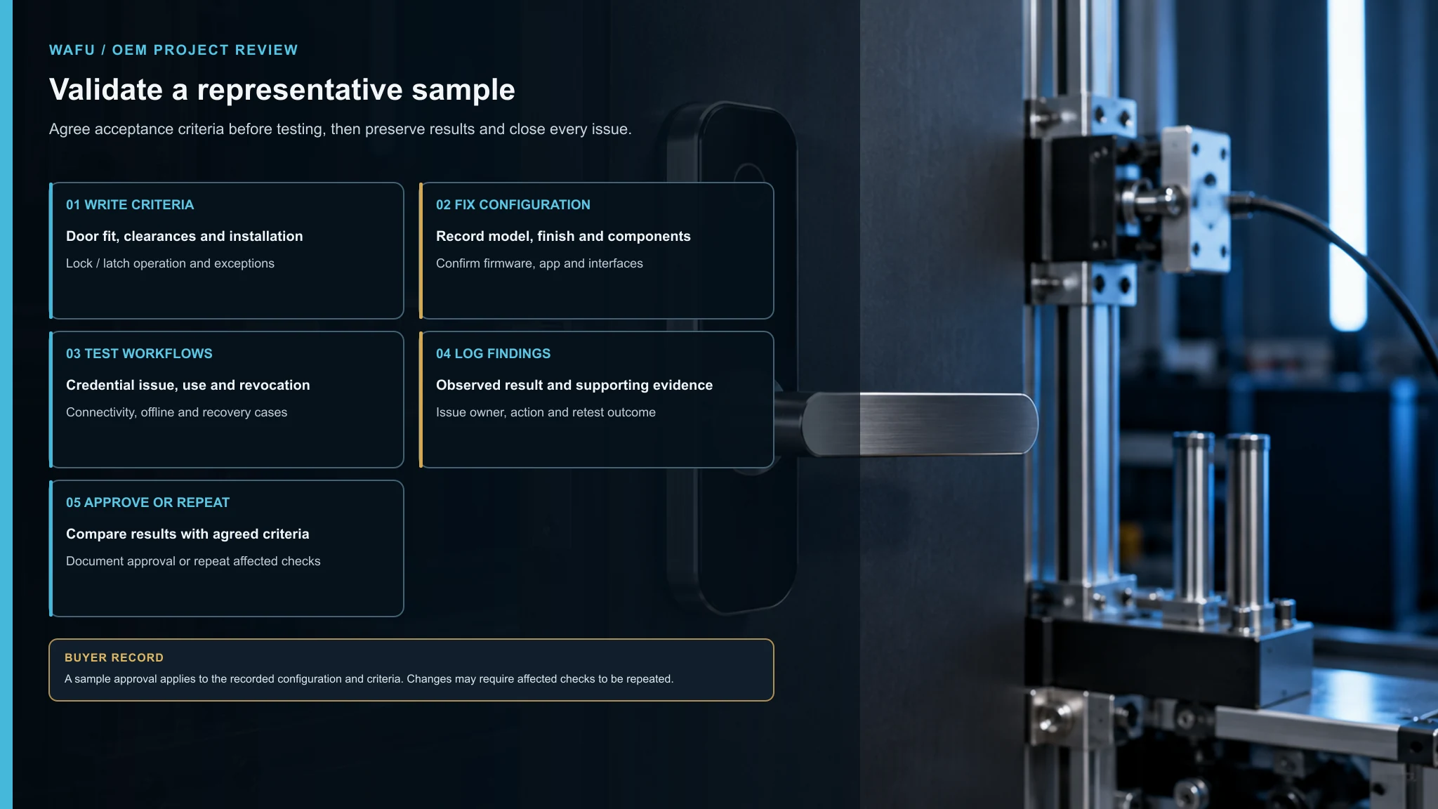 Musterprüfablauf für ein Smart-Lock-OEM-Projekt